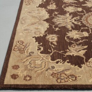 Brown Agra medallion hand-knotted wool area rug
