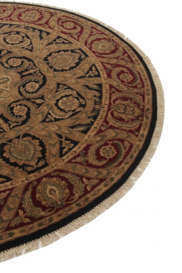 Navy hand-knotted wool jaipur traditional round area rug 8' x 8' 9 Navy jaipur traditional round hand-knotted wool area rug