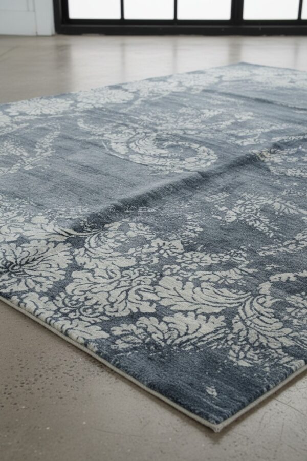 Classic unique black and ivory hand knotted wool & bamboo silk rug 5 Black and ivory transitional abstract bamboo silk and wool hand-knotted area rug