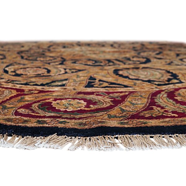 Navy hand-knotted wool jaipur traditional round area rug 8' x 8' 1 Navy hand-knotted wool jaipur traditional round area rug 8' x 8'