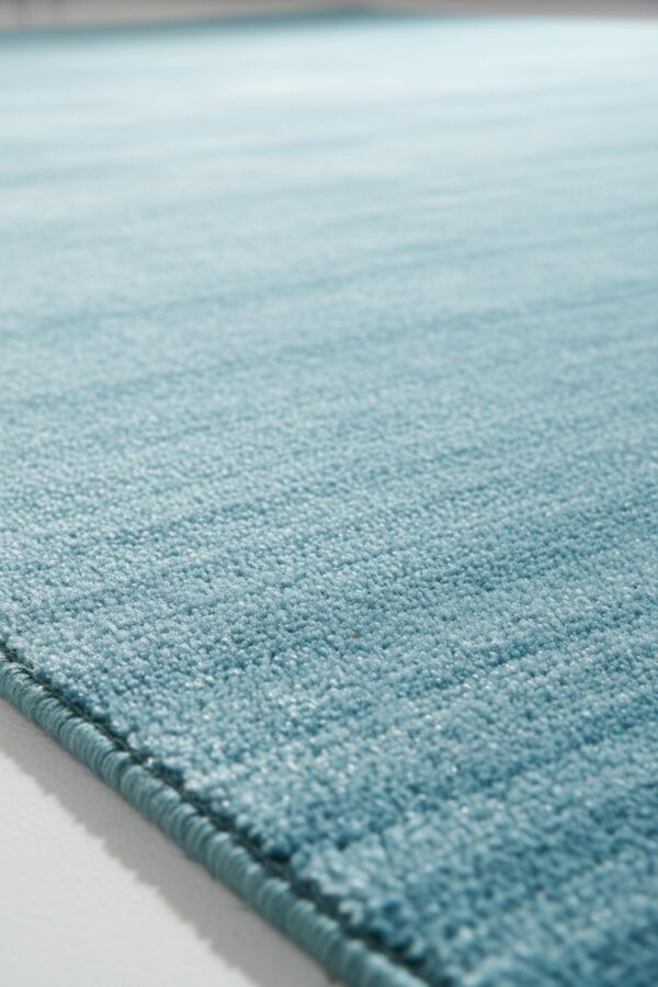 Lush ella blue handmade wool & viscose rug 3 Blue contemporary solid handmade wool and viscose area rug