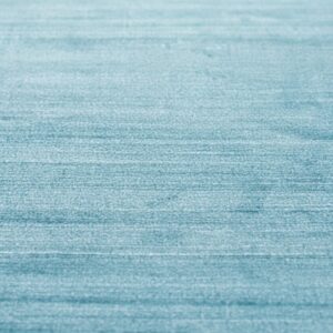 Blue contemporary solid handmade wool and viscose area rug