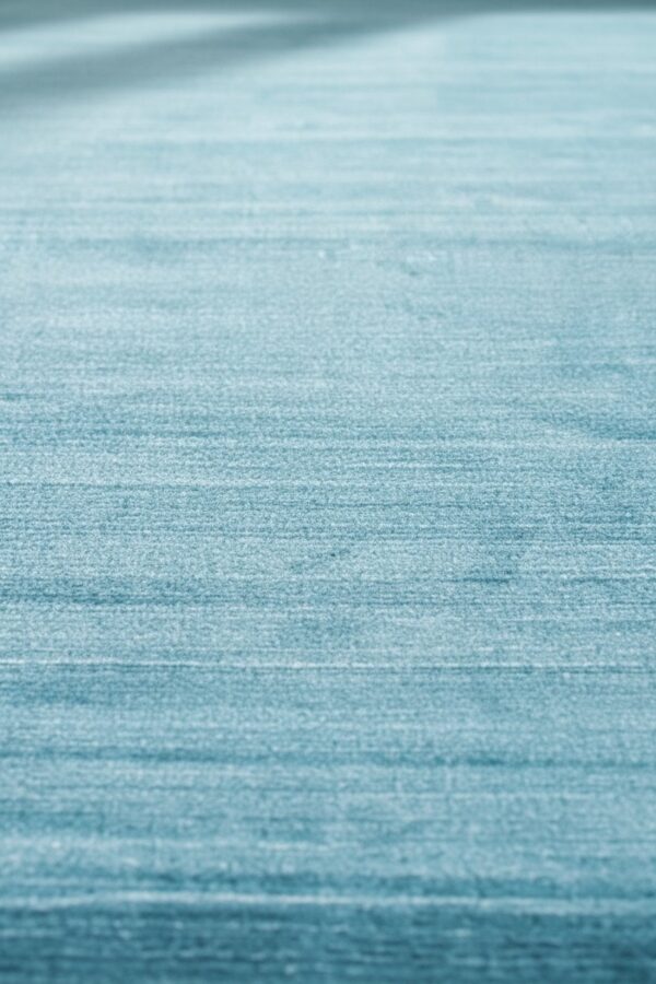 Lush ella blue handmade wool & viscose rug 4 Blue contemporary solid handmade wool and viscose area rug