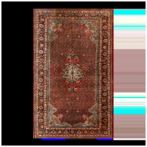 Outstanding Red and Dark Blue Color With Great Medallion Design Antique Bijar Rug