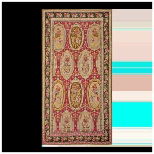 Remarkable Red-Ruby Background Color With Black Border and Medallion/Crest Design Antique Caucasian Karabagh Rug