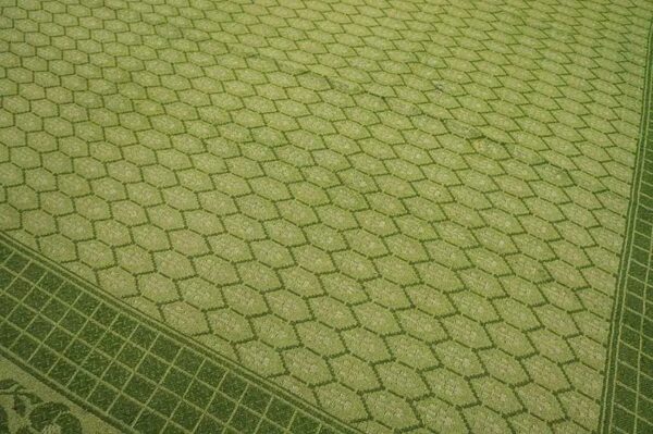 Splendid green color with small ikat pattern design antique ingrain rug 2 Splendid green color with small ikat pattern design antique ingrain rug - detail view 1