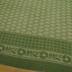 Splendid Green Color With Small Ikat Pattern Design Antique Ingrain Rug - detail view 2