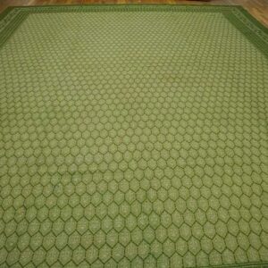 Splendid Green Color With Small Ikat Pattern Design Antique Ingrain Rug - detail view 6