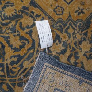 1830s Antique Navy Tribal Geometric Antique Knotted Wool Bakhtiari Rug - detail view 2