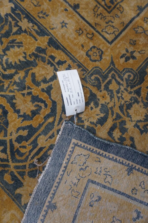 1830s antique navy tribal geometric antique knotted wool bakhtiari rug 3 1830s antique navy tribal geometric antique knotted wool bakhtiari rug - detail view 2