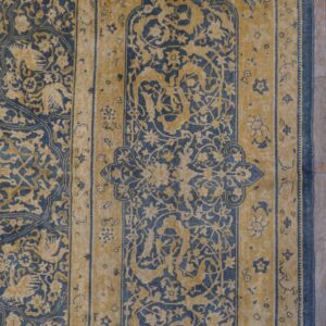 1830s Antique Navy Tribal Geometric Antique Knotted Wool Bakhtiari Rug - detail view 5
