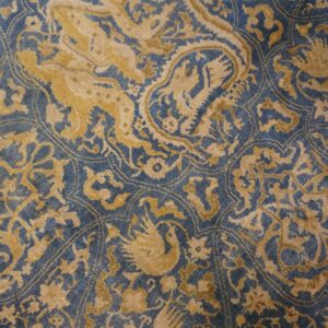 1830s Antique Navy Tribal Geometric Antique Knotted Wool Bakhtiari Rug - detail view 7