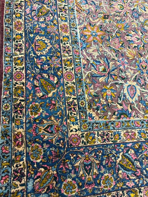 1840s multicolor traditional antique classical motifs kerman knotted wool rug 2 1840s multicolor traditional antique classical motifs kerman knotted wool rug - detail view 1