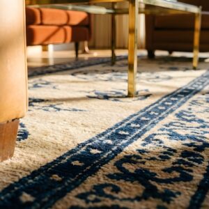 Antique 1850s Chinese Ningxia Wool Hallway Runner Rug (SKU 25813) - in-room detail
