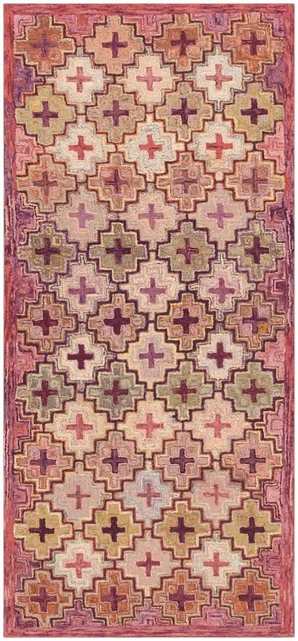 1880s multicolor field cross folk art antique american knotted wool hooked rug 1 1880s multicolor field cross folk art antique american knotted wool hooked rug
