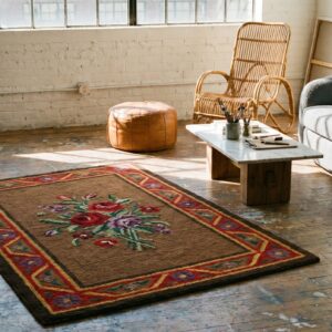 1890s Hooked Small Scatter Size American Wool Antique Rug (SKU 19357) - room view
