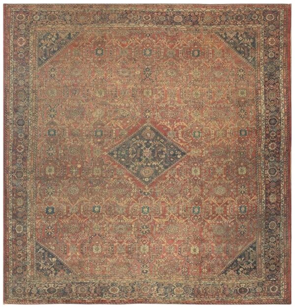 1890s red field medallion large scale antique sultanabad knotted wool rug 1 1890s red field medallion large scale antique sultanabad knotted wool rug