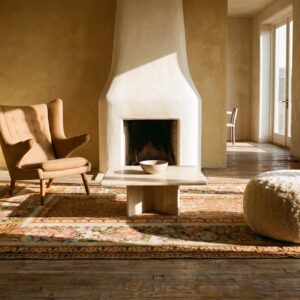 18th Century Antique Floral Wool Pile Room Size English Axminster Carpet (SKU 25553) - room view