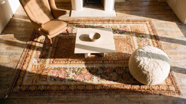 18th century antique floral wool pile room size english axminster carpet 2 18th century antique floral wool pile room size english axminster carpet (sku 25553) - styled overhead view