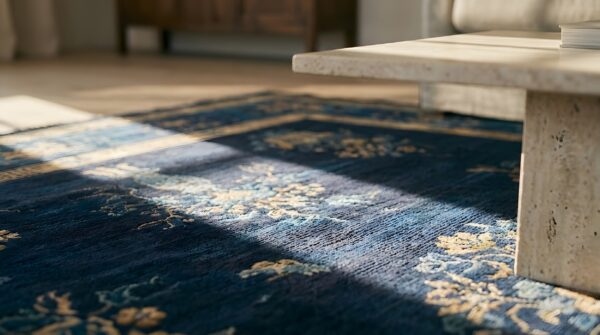 Wool 1900s room size rectangle knotted chinese - peking antique blue rug (sku 25583) - in-room detail