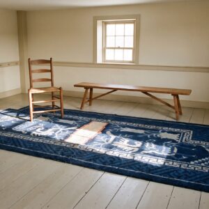 Hand Knotted Pile 1920s Wool Allover Blue Antique Chinese Rug (SKU 21983) - room view