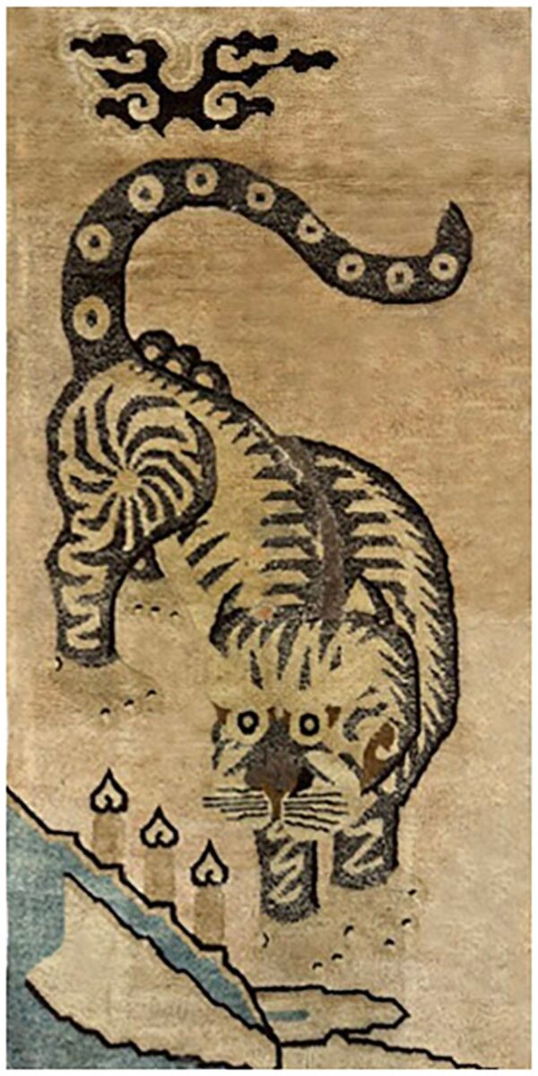1920s beige field traditional antique chinese tiger motif asian pictorial rug 1 1920s beige field traditional antique chinese tiger motif asian pictorial rug