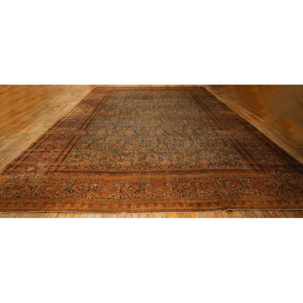 1920s blue navy classic floral shah abbas antique handknotted wool kashan rug 2 1920s blue navy classic floral shah abbas antique handknotted wool kashan rug - detail view 1