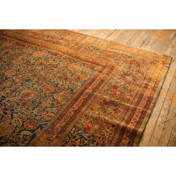 1920s blue navy classic floral shah abbas antique handknotted wool kashan rug 6 1920s blue navy classic floral shah abbas antique handknotted wool kashan rug - detail view 5