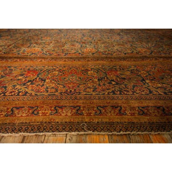 1920s blue navy classic floral shah abbas antique handknotted wool kashan rug 7 1920s blue navy classic floral shah abbas antique handknotted wool kashan rug - detail view 6