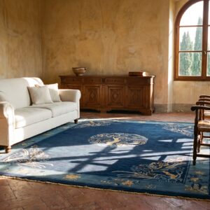 1920s Blue Hand Knotted Pile Wool Rectangle Antique Rug (SKU 24875) - room view