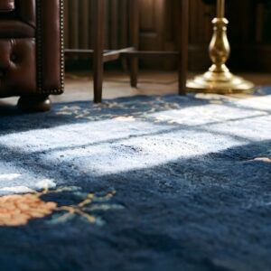 1920s Antique Chinese Peking Wool Hallway Runner - Blue Knotted Rug (SKU 25672) - in-room detail