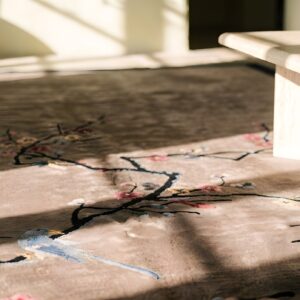 Knotted 1920s Ivory Chinese - Art Deco Rectangle Room Size Wool Antique Rug (SKU 22777) - in-room detail