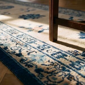 Antique 1920s Ivory Chinese Peking Wool Hallway Runner Rug (SKU 23250) - in-room detail