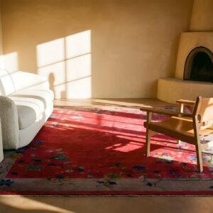 1920s Knotted Purple Wool Antique Chinese - Art Deco Room Size Rectangle Rug (SKU 25836) - room view