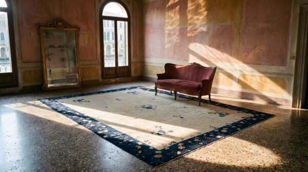 1920s rectangle hand knotted pile wool antique blue large rug 9 1920s rectangle hand knotted pile wool antique blue large rug (sku 25116) - room view