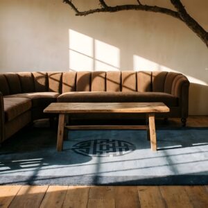 1920s Rectangle Blue Small Scatter Size Antique Knotted Wool Chinese - Peking Rug (SKU 25333) - room view