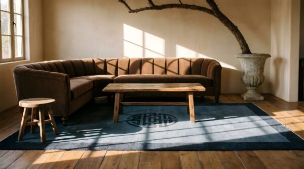 1920s rectangle blue small scatter size antique knotted wool chinese - peking rug 8 1920s rectangle blue small scatter size antique knotted wool chinese - peking rug (sku 25333) - room view