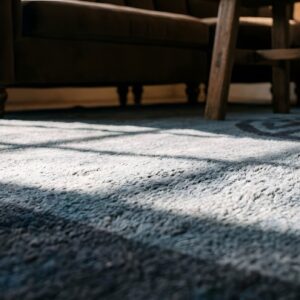 1920s Rectangle Blue Small Scatter Size Antique Knotted Wool Chinese - Peking Rug (SKU 25333) - in-room detail