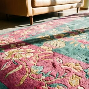 1920s Knotted Antique Rectangle Chinese - Art Deco Wool Room Size Rug (SKU 23501) - in-room detail