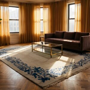 Wool 1920s Rectangle Chinese Room Size Knotted Ivory - Peking Antique Rug (SKU 25331) - room view