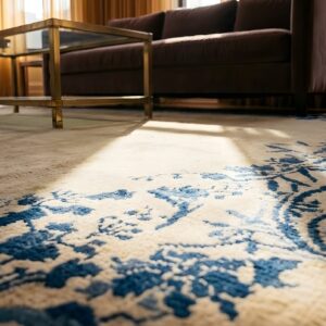 Wool 1920s Rectangle Chinese Room Size Knotted Ivory - Peking Antique Rug (SKU 25331) - in-room detail