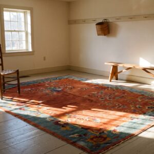1920s Antique Rectangle Red Hand Knotted Chinese Art Deco Rug (SKU 24241) - room view