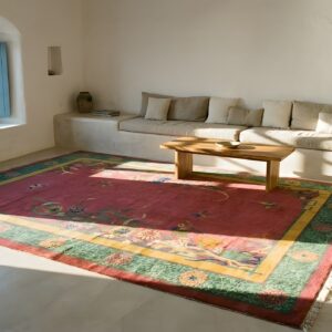 1920s Knotted Rectangle Antique Room Size Chinese Wool Purple - Art Deco Rug (SKU 25451) - room view