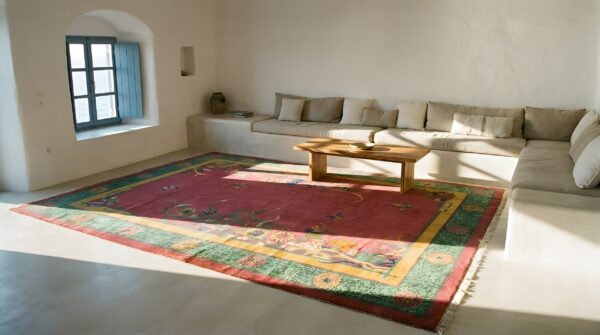 1920s knotted rectangle antique room size chinese wool purple - art deco rug 5 1920s knotted rectangle antique room size chinese wool purple - art deco rug (sku 25451) - room view