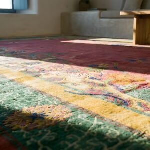 1920s Knotted Rectangle Antique Room Size Chinese Wool Purple - Art Deco Rug (SKU 25451) - in-room detail