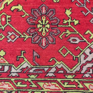 1920s Red Vibrant Field Medallion Antique European Donegal Arts & Crafts Rug - detail view 3