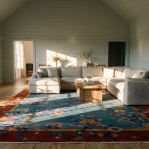 Wool 1920s Knotted Square Chinese Antique - Art Deco Room Size Rug (SKU 25798) - room view