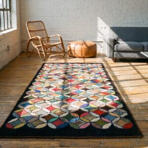 Antique 1925 American Allover Geometric Wool Hand Knotted Hallway Runner Rug (SKU 20570) - room view