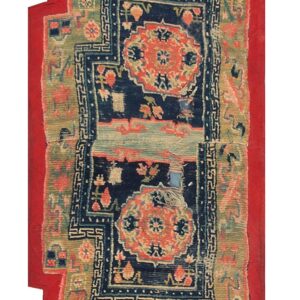 1930s Bllue Medallion Traditional Antique Chinese Horse Cover Tibetan Rug - detail view 5