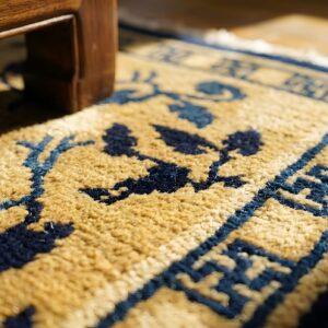 1930s Antique Chinese Peking Ivory Wool Hallway Runner Rug (SKU 25834) - in-room detail